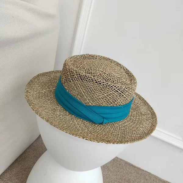 Handmade Straw Beach Hat for Women - Summer Sun Protection Visor - Image 6