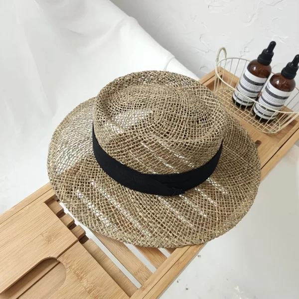 Handmade Straw Beach Hat for Women - Summer Sun Protection Visor - Image 9