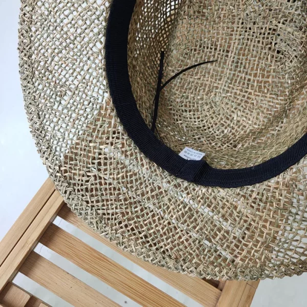 Handmade Straw Beach Hat for Women - Summer Sun Protection Visor - Image 3