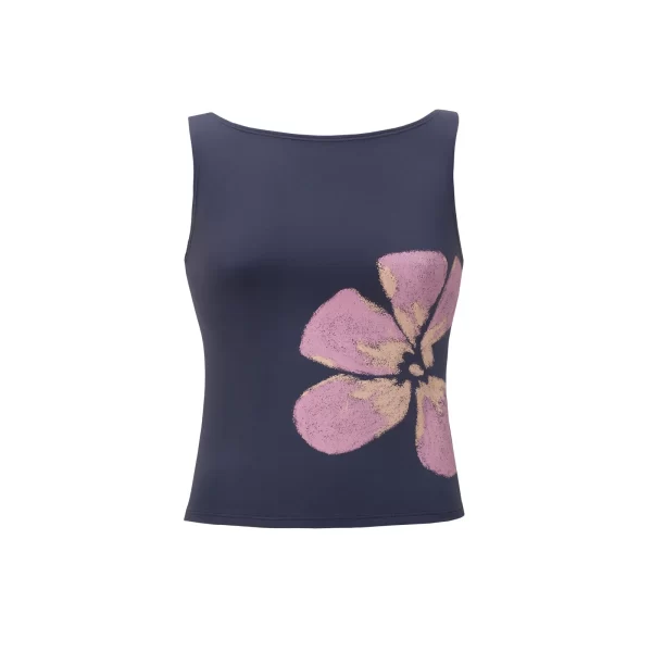 Women's Vintage Flower Print Crop Tank Top - Slim Fitted Summer Camisole - Image 6