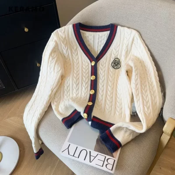 Cozy Autumn Winter V-Neck Knitting Cardigan for Women