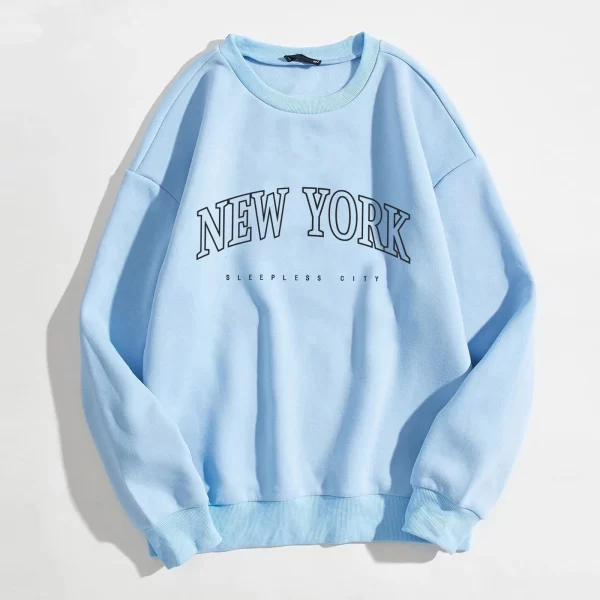 Casual New York Letter Print Hoodies for Women - Image 3