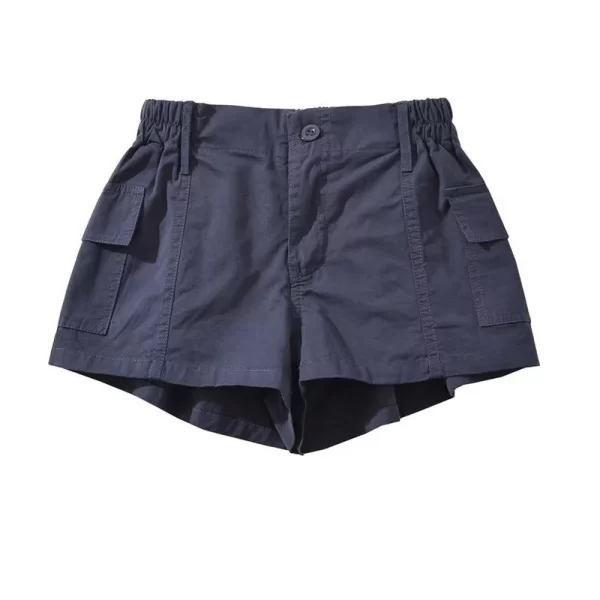 Vintage Y2K High-Waisted Cotton Cargo Shorts for Women - Image 3