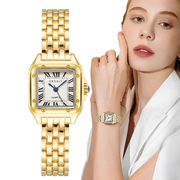 Elegant Women’s Fashion Quartz Watch with Stainless Steel Bracelet