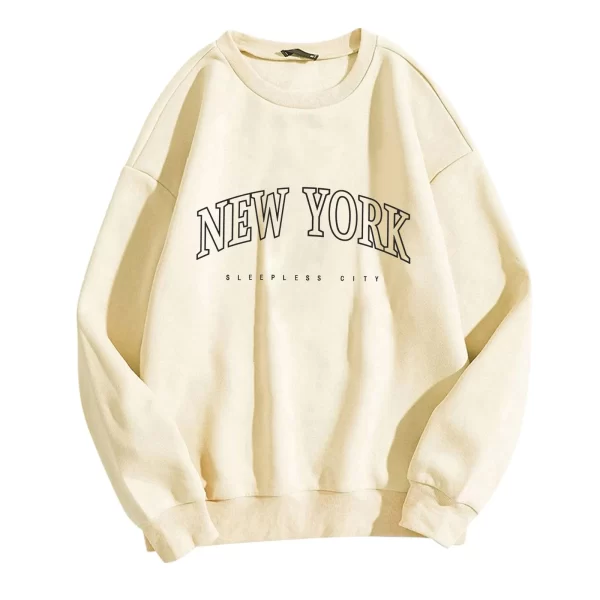 Casual New York Letter Print Hoodies for Women - Image 4