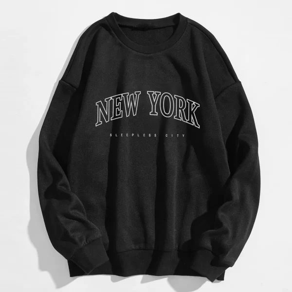 Casual New York Letter Print Hoodies for Women - Image 2