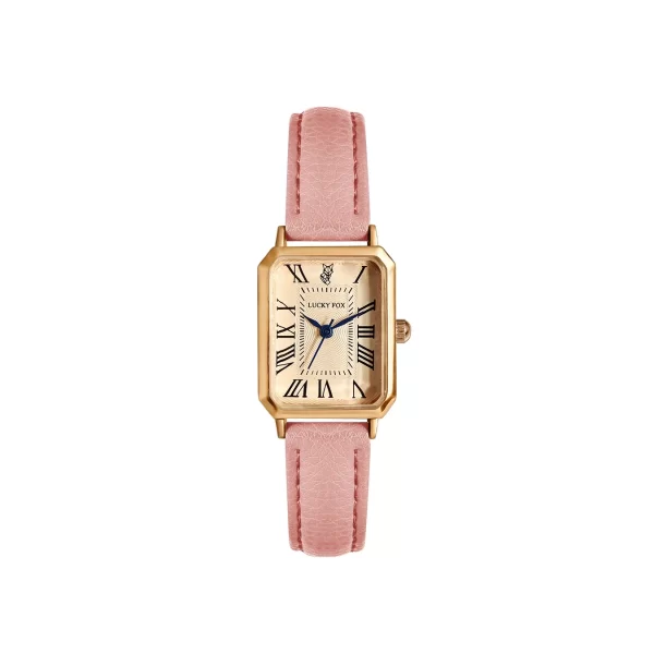 Fashionable Retro Square Dial Quartz Wristwatch with Leather Strap for Women - Image 9