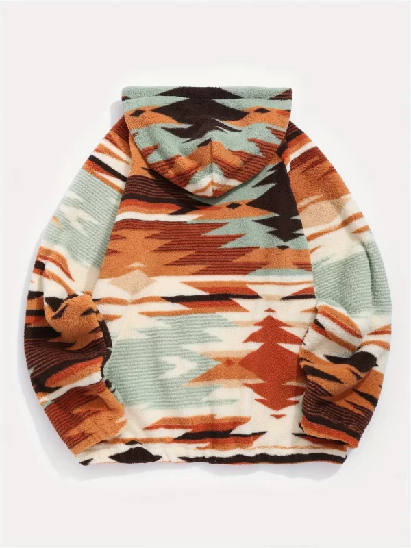 Women's Ultra-Fine Fleece Hooded Aztec Print Sweater - Image 2