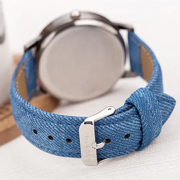 Charming Cat-Themed Quartz Watch with Denim Strap for Women - Image 4