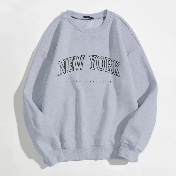 Casual New York Letter Print Hoodies for Women - Image 5