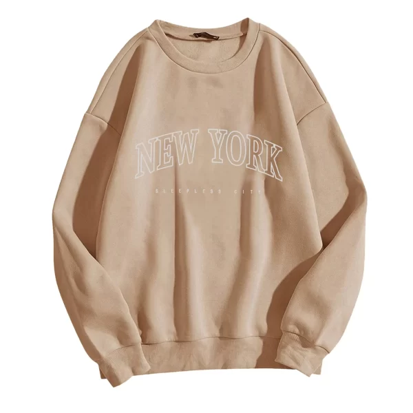 Casual New York Letter Print Hoodies for Women - Image 9