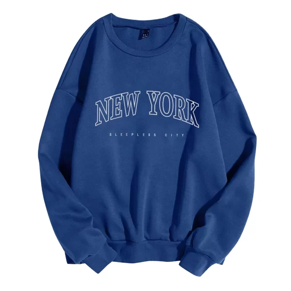 Casual New York Letter Print Hoodies for Women - Image 10