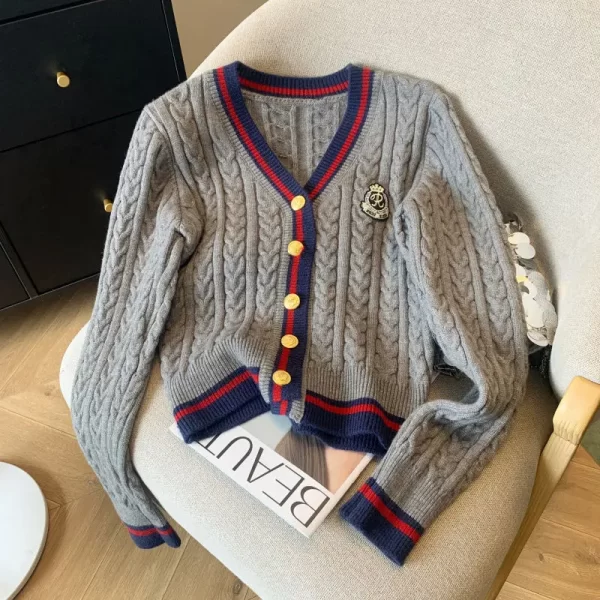 Cozy Autumn Winter V-Neck Knitting Cardigan for Women - Image 3