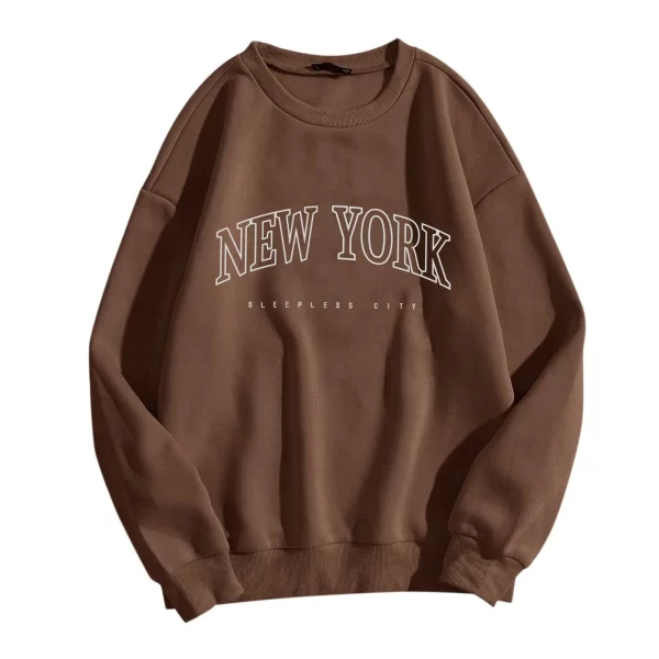 Casual New York Letter Print Hoodies for Women