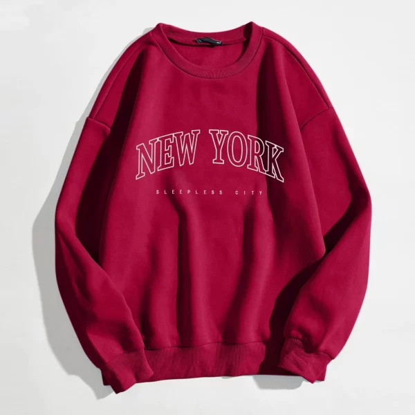 Casual New York Letter Print Hoodies for Women - Image 6