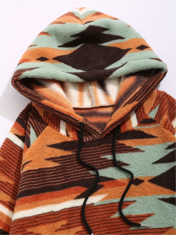 Women's Ultra-Fine Fleece Hooded Aztec Print Sweater - Image 3