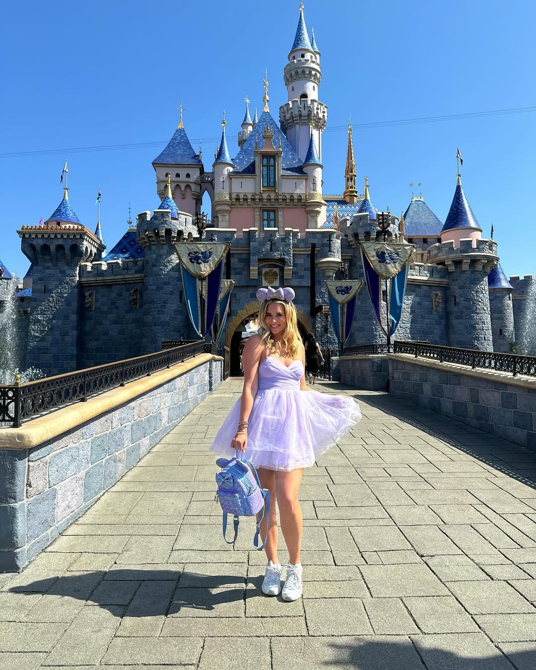 Chic purple tulle dress at Disneyland