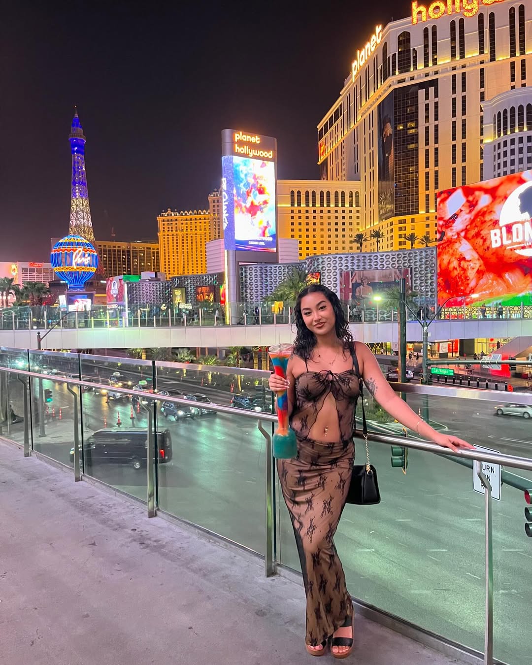 Stylish sheer dress ideal for Vegas nightlife