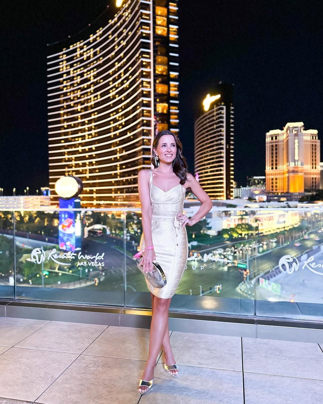 Chic sparkly dress for Vegas night out.