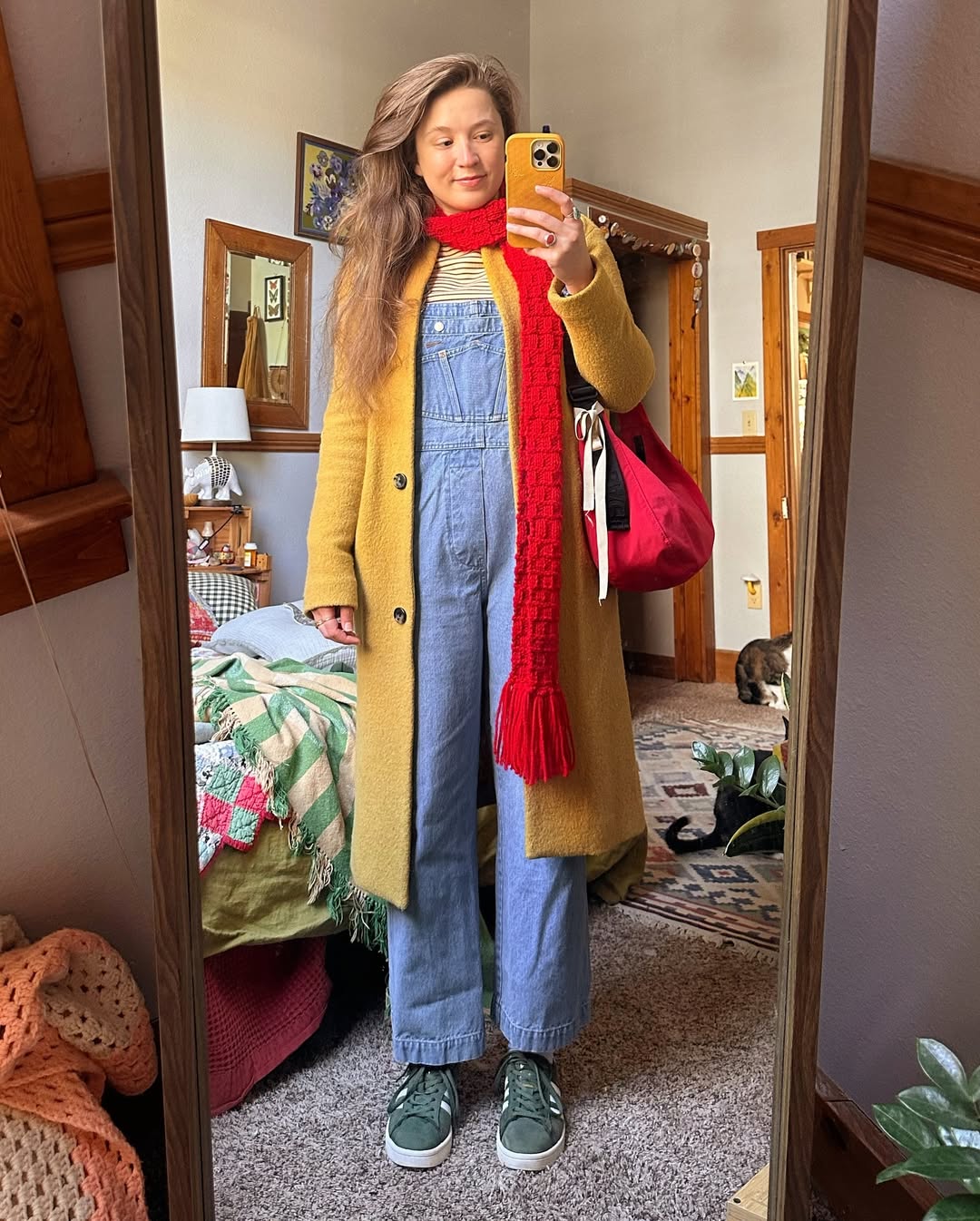 Chic vintage overalls with a colorful twist