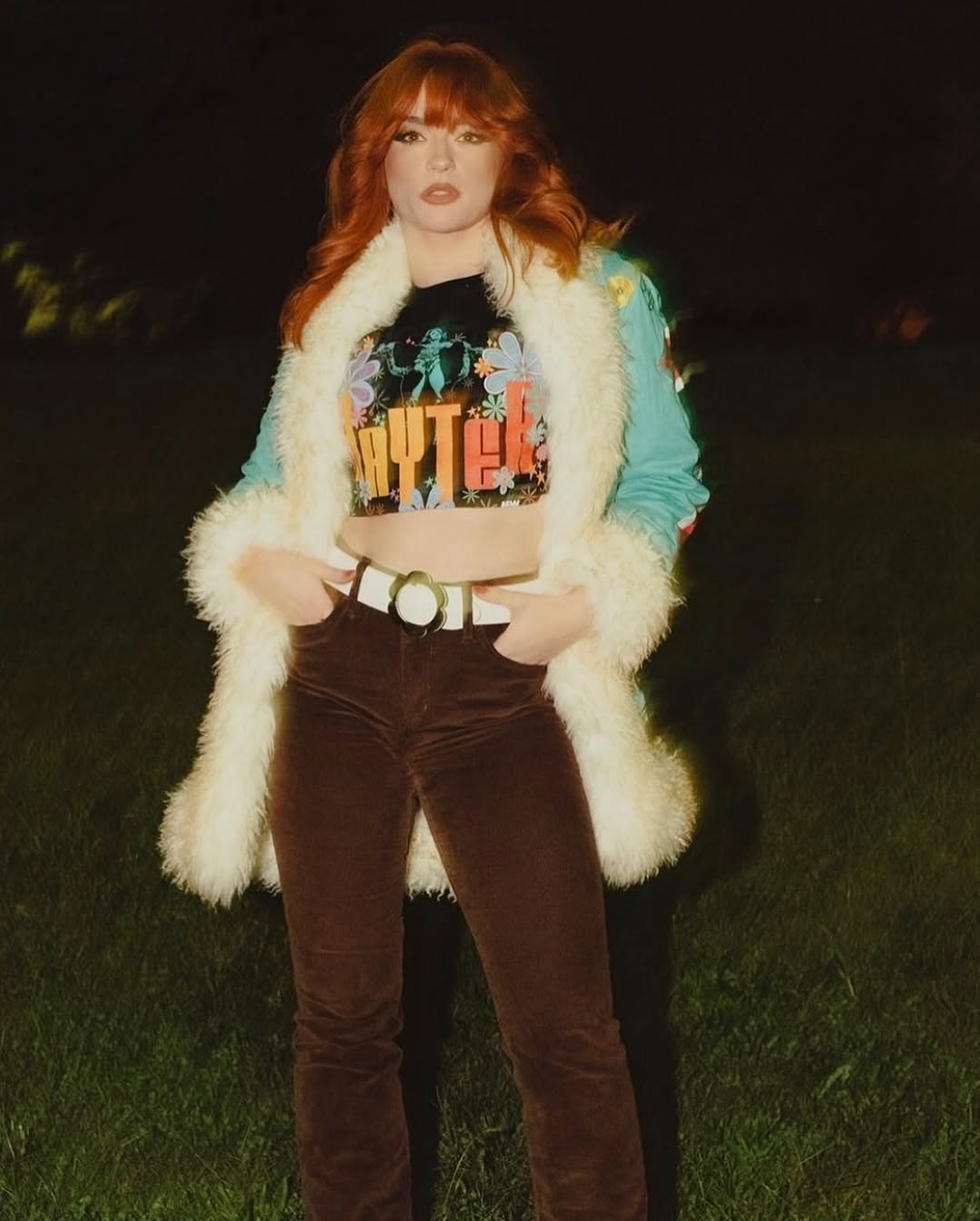 Vintage flair with a colorful cropped coat