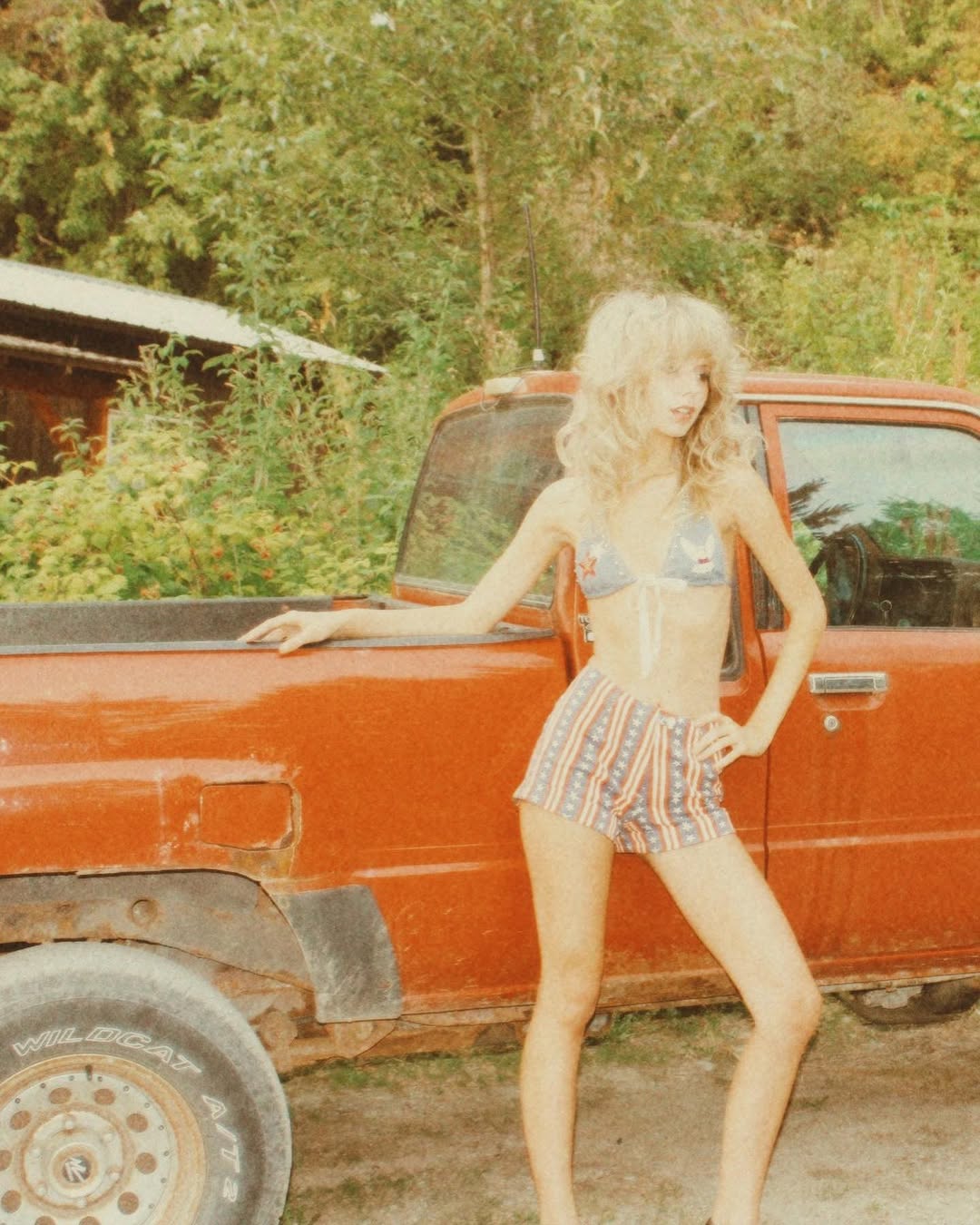 Bold and playful 70s swimsuit vibes