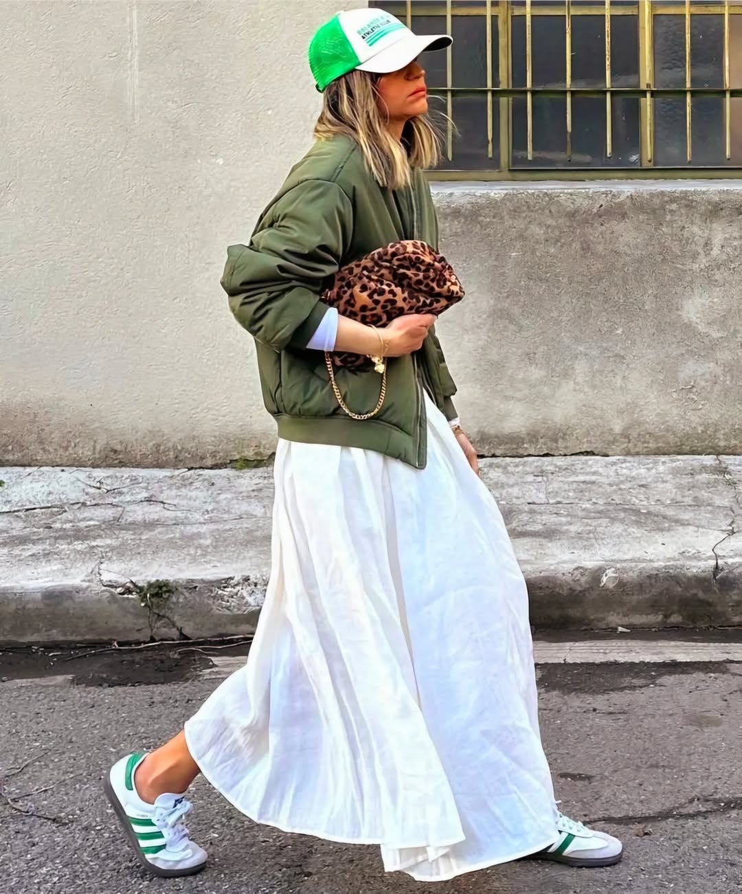 Effortlessly chic in a flowing white skirt