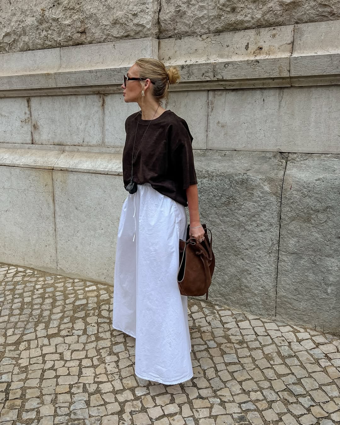 Effortless chic with a white skirt ensemble